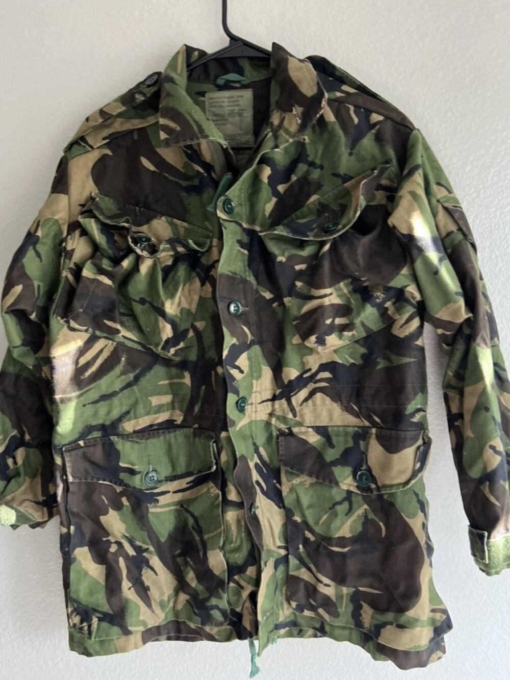 Vtg  Old British DPM Camo Smock Combat Jacket Coat  160/96 Fits Sz M Army 80s